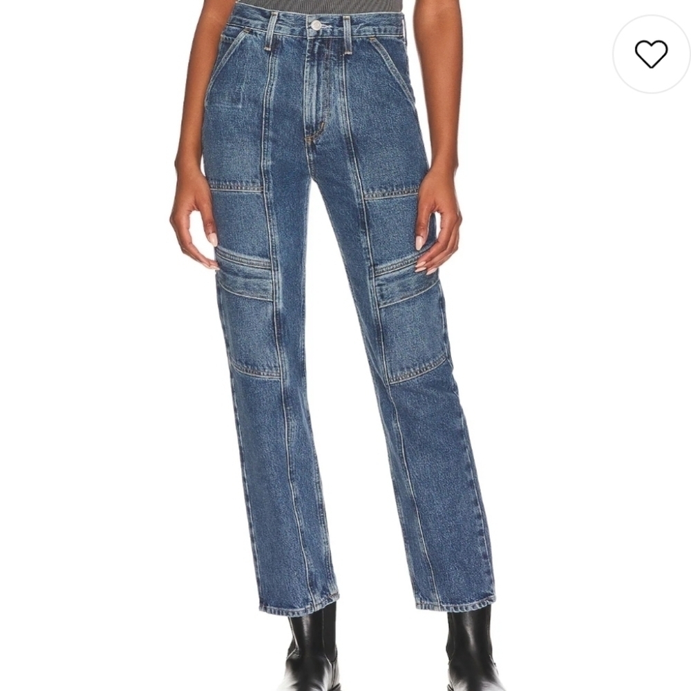 Revolve x Agolde Cooper Cargo organic cotton denim in Regulation Blue Jeans 31